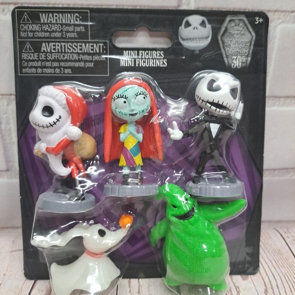 NWT Disney Nightmare Before Christmas 30th 2.5" Mini Figures 5 Pack Just‎ Play